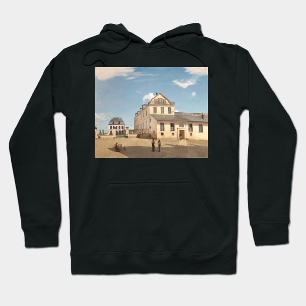 House and Factory of Monsieur Henry by Jean-Baptiste-Camille Corot Hoodie by Classic Art Stall